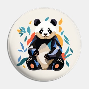 Colorful Sitting Panda Pin