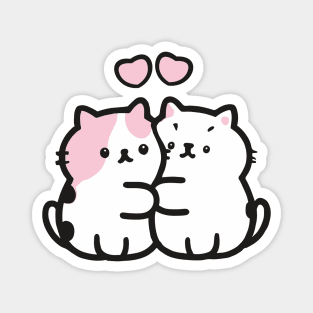 cute cartoon cat couple Valentine Magnet