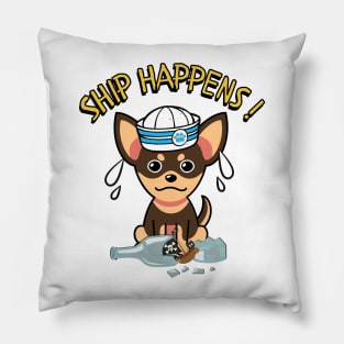 Ship Happens funny pun - small dog Pillow