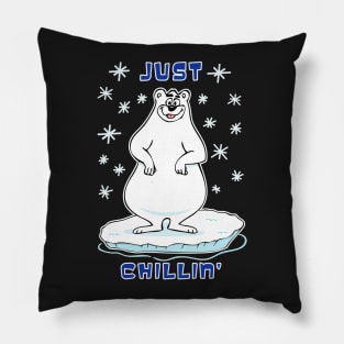 Just Chillin' Polar Bear Pillow