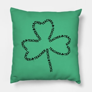 Teacher Text Shamrock Pillow