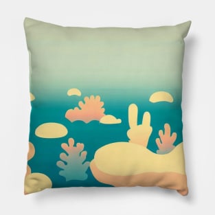 elegant oceanic golden coral reefs Pillow