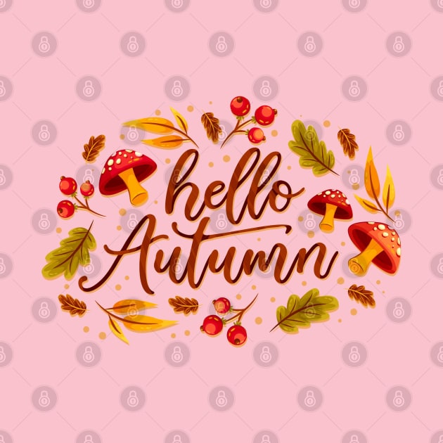 Hello Autumn Mushroom by Mako Design 