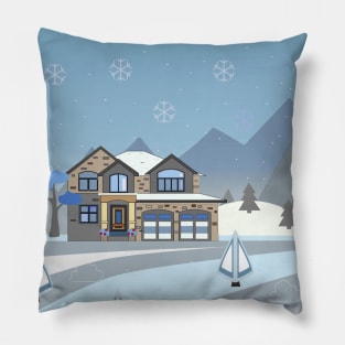 Mountains and Winter Pillow