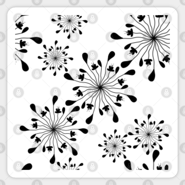 Whimsical Bee Flowers Silhouette Pattern Design On White Background Floral Design Sticker Teepublic Layer and combine them together yourself with the enclosed transparent png and vector pdf files, and. whimsical bee flowers silhouette pattern design on white background