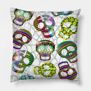 Colourfull skulls Pillow