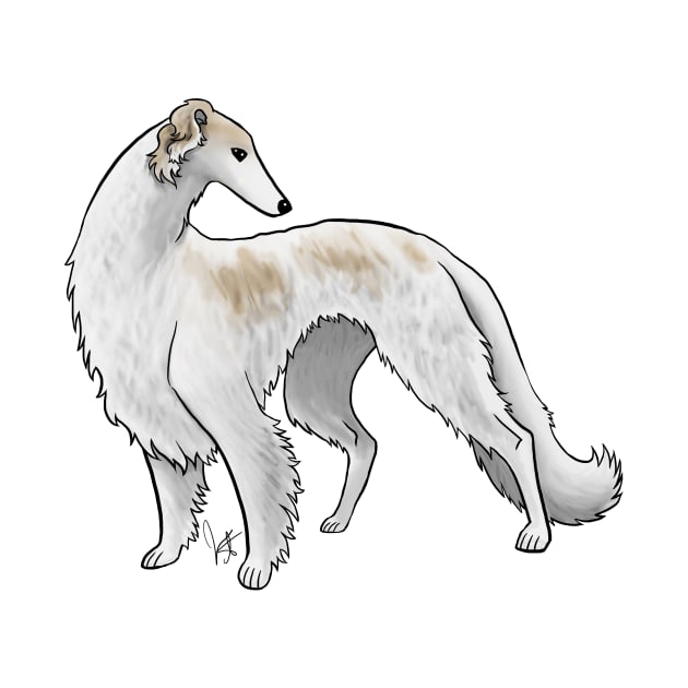 Dog - Borzoi - Tan and White by Jen's Dogs Custom Gifts and Designs