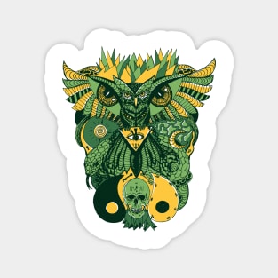 Forrest Green Owl And Ageless Skull Magnet