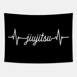 Funny Brazilian Jiu-Jitsu Gear Distressed Heartbeat BJJ Tapestry