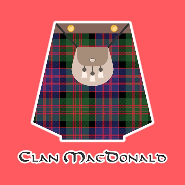 Scottish Clan MacDonald Tartan Kilt Highlands by Grassroots Green