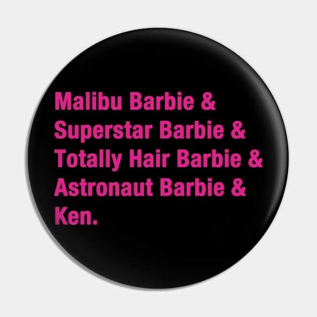 Barbie and Ken Pink Pin by IdenticalExposure