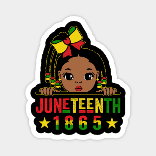 Vintage Juneteenth Celebrating 1865 Cute Black Girls Kids Magnet