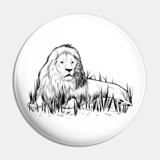 African Lion Pin