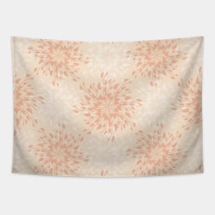 Bright Orange Floral Mandala Pattern Tapestry