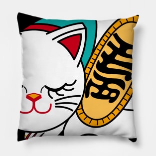 Sleepy Lucky Cat Pillow