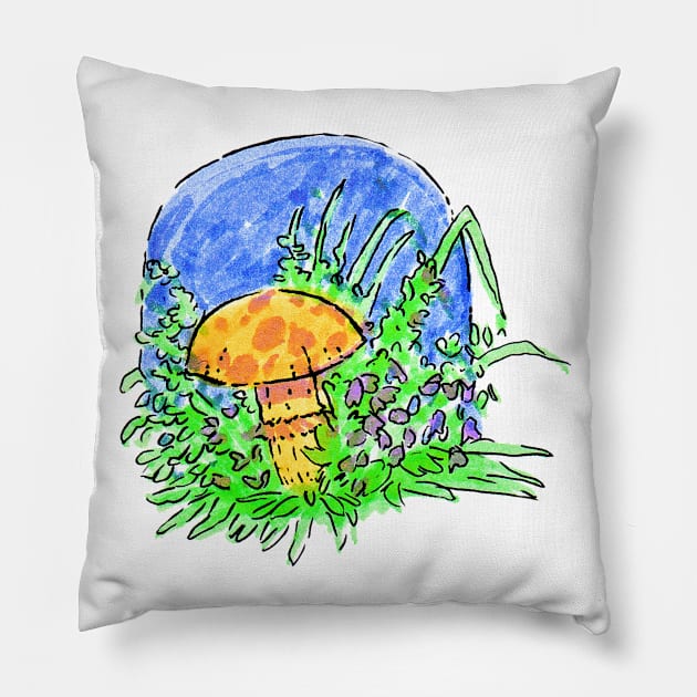 Neon mushroom Pillow by iisjah