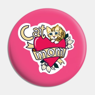 Cat Mom Tattoo Pin