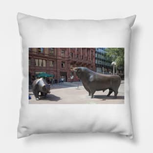 Bull and Bear, Stock Exchange, Frankfurt Pillow