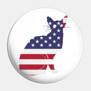 American Flag Funny Cat Pin