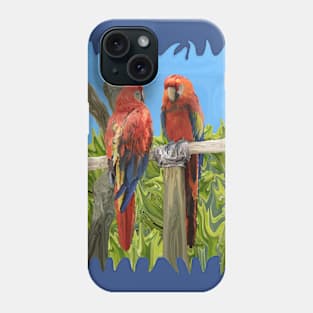 Scarlet Macaw Parrots Perching Phone Case