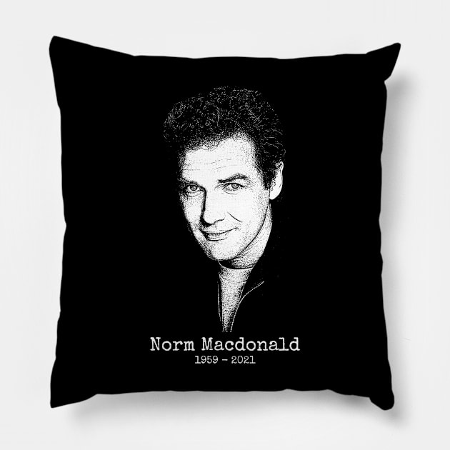 Tribute To Norm MacDonald // 90s Aesthetic Design Pillow by Knockbackhaunt