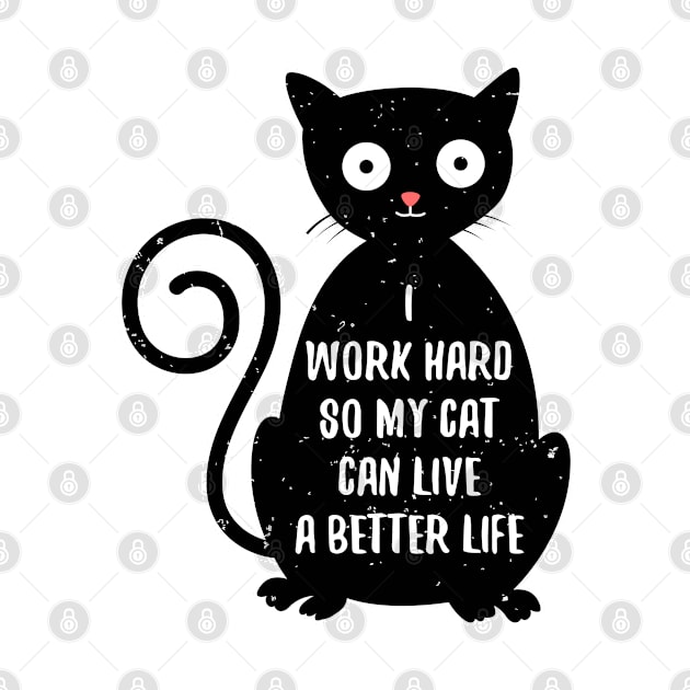 Funny Black Cat Motivational Design for Cat Person by Teeziner