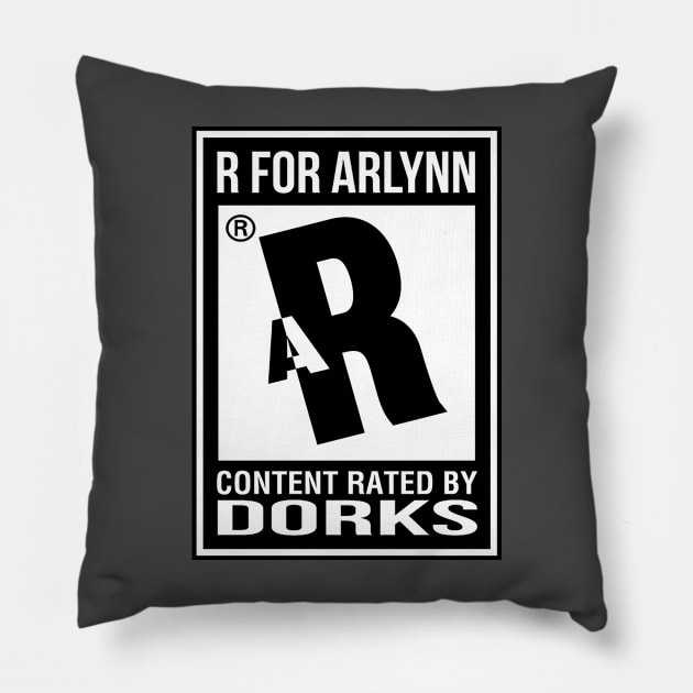 Rated R for Arlynn Pillow by DorkTales