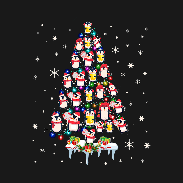 Discover Penguin Christmas Tree Merry Christmas T-Shirt