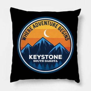 Keystone South Dakota Where Adventure Begins Pillow