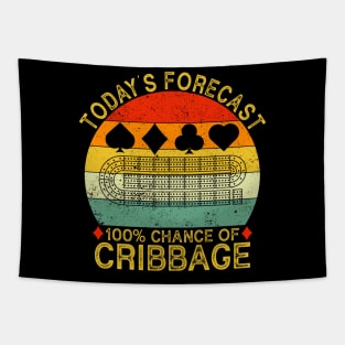 Today's Forecast Funny Vintage Cribbage Board Game Tapestry