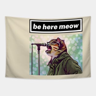 britpop cat  be here meow Tapestry