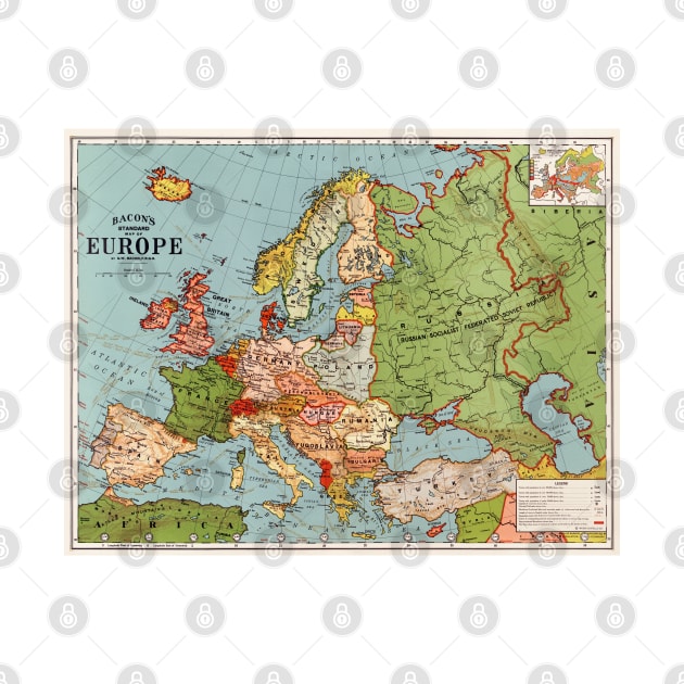Vintage hi resolution map of europe by SpaceWiz95