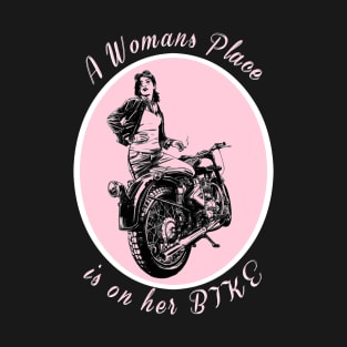 Woman Motorcyclist Design T-Shirt