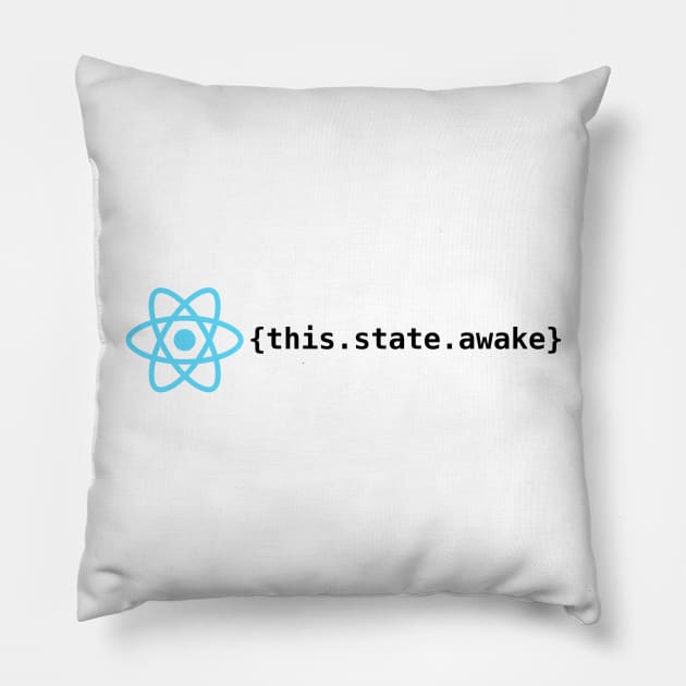 React js State Awake Pillow by encodedshirts