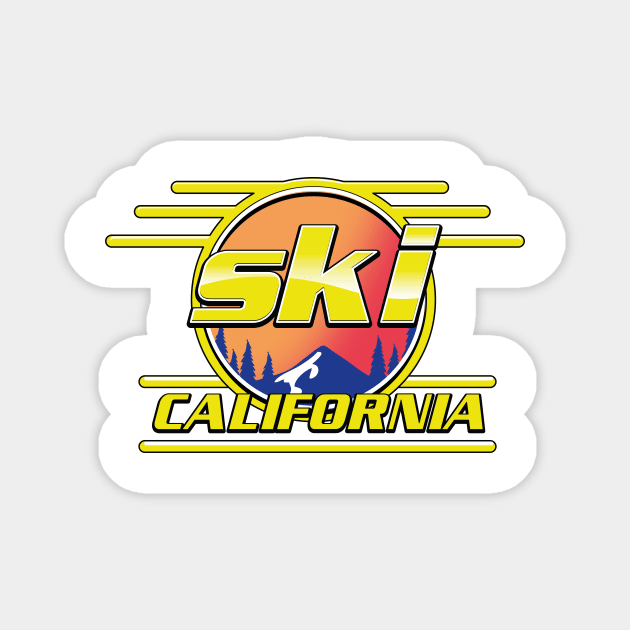 ski California 80s logo Magnet by nickemporium1