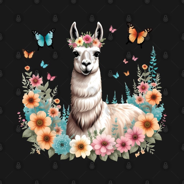 Bohemian Llama in Frowers by ArtfulTat