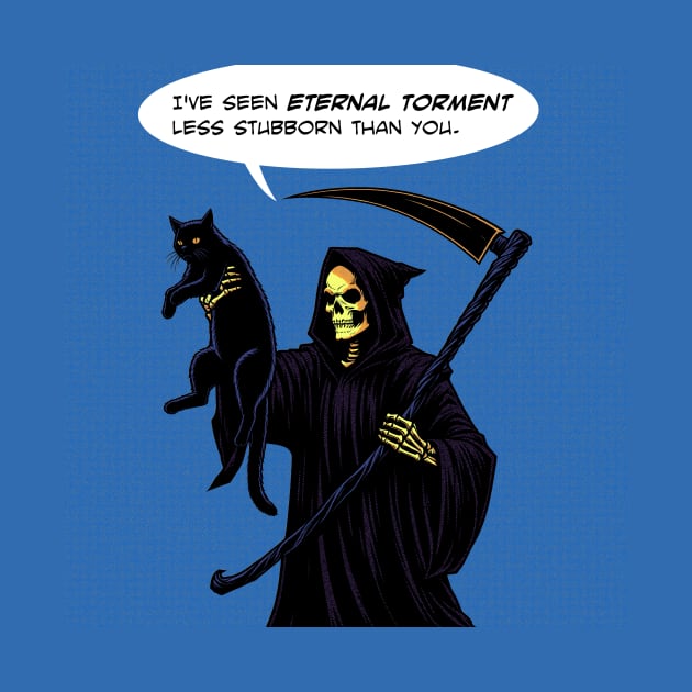 Grim Reaper cat eternal torment by Retro Vibe