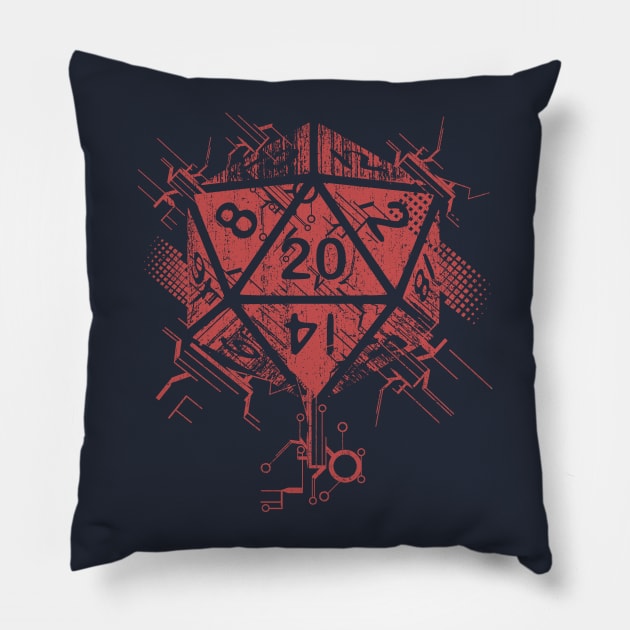 D20 of power red Pillow by artlahdesigns