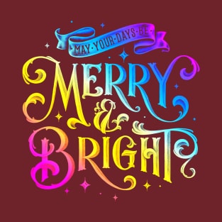 watercolor may your days be merry and bright T-Shirt