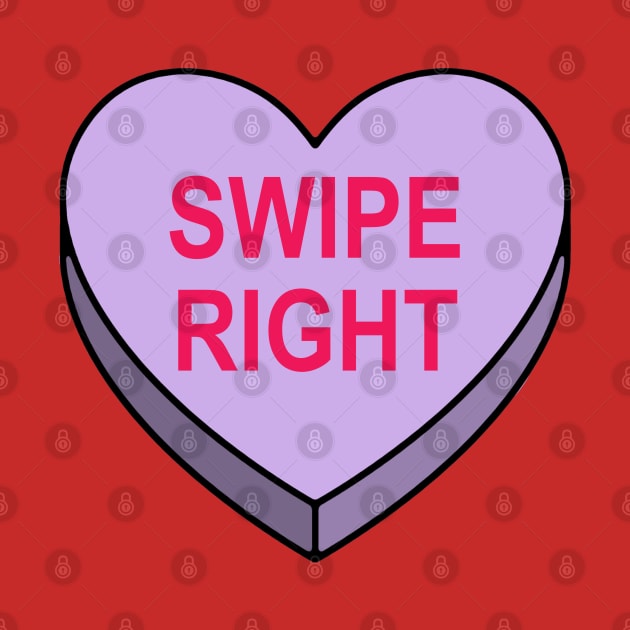 Valentines Candy Heart Purple Swipe Right by IdenticalExposure