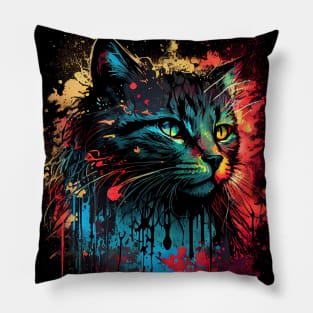 Cat  Art 90s Style Pillow