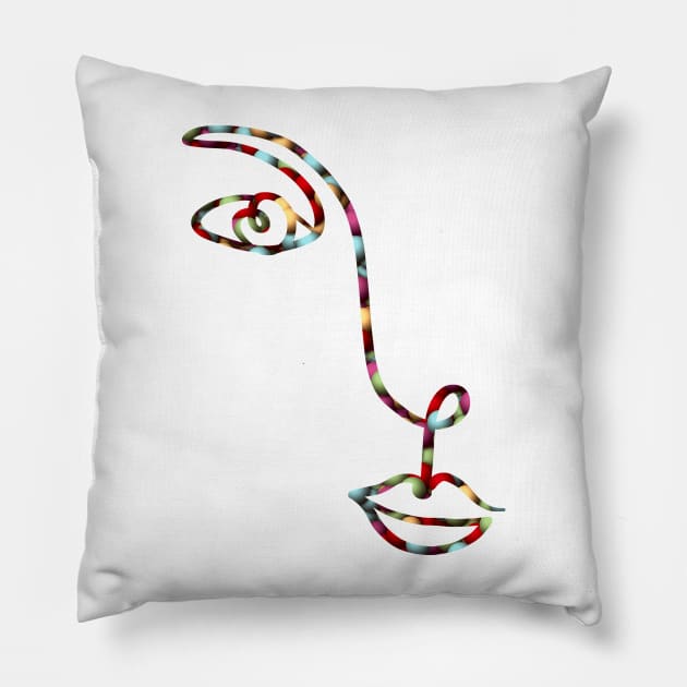 Woman face Pillow by Againstallodds68