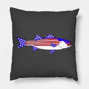 American Flag Striped bass The American Striper Pillow