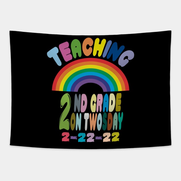 Twosday 2022, Teaching 2nd Grade On Twosday 2-22-22 Tapestry by Darwish