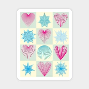 Pattern with hearts and stars Magnet