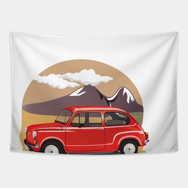 Fiat 600 Fico Tapestry by mypointink