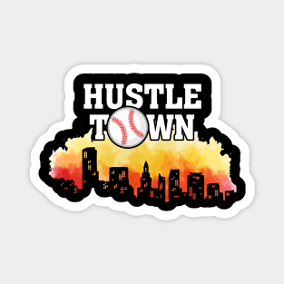 Hustle Town Houston Playoff Baseball Magnet