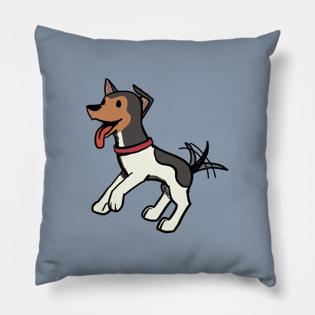 Dancing dog. Pillow by Hey Buddy Comics