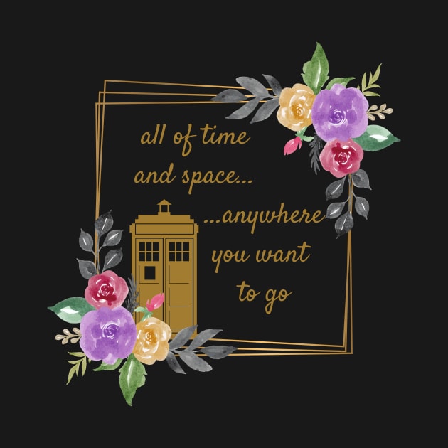 Tardis & Flowers by Thisdorkynerd