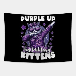 Month Of The Military Children Purple Up For Military Kitten Tapestry